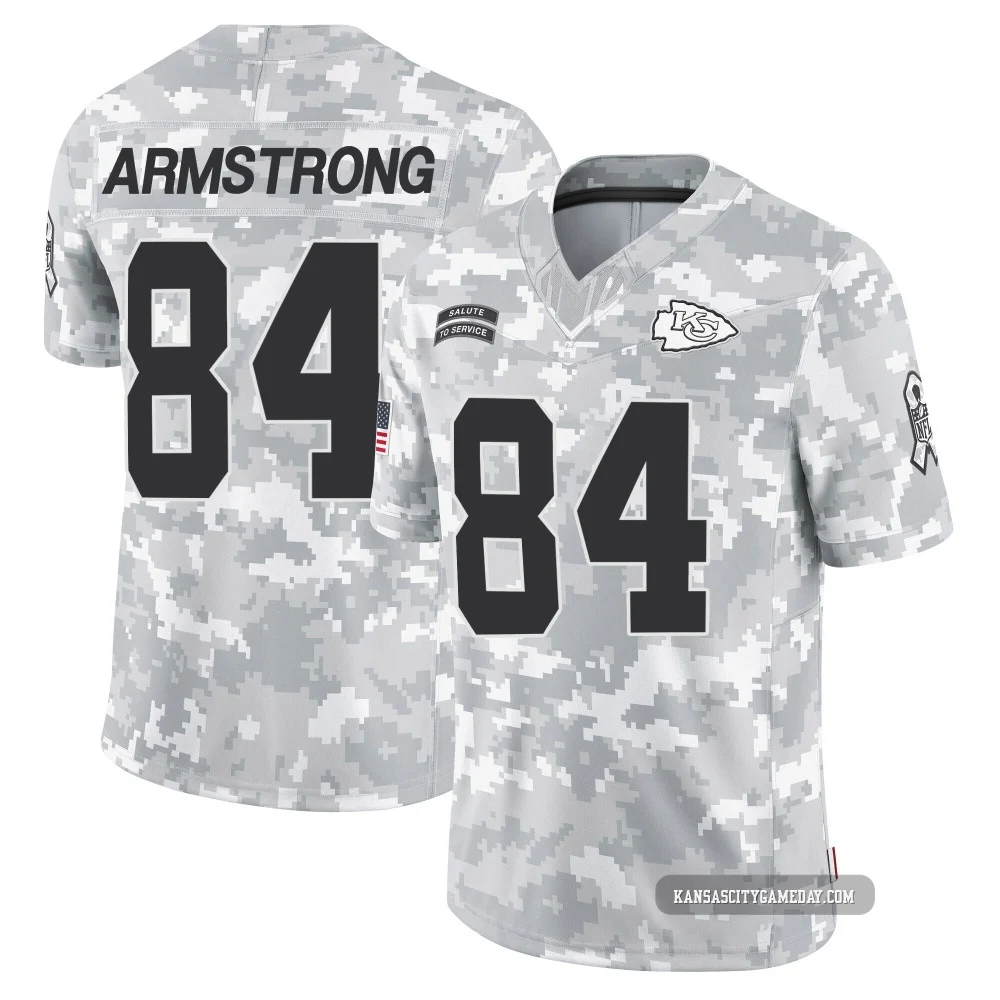 Men's Andrew Armstrong Kansas City Chiefs ＃84 Limited Arctic Camo 2024 Salute to Service Jersey