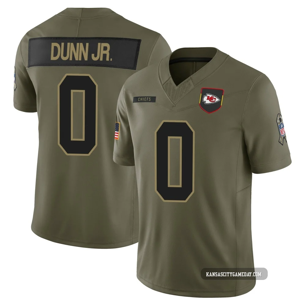 Men's Anthony Dunn Jr. Kansas City Chiefs ＃0 Limited Olive 2025 Salute to Service Jersey