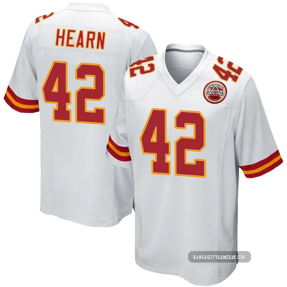 Men's Azizi Hearn Kansas City Chiefs ＃42 Game White Jersey