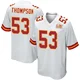 Men's BJ Thompson Kansas City Chiefs ＃53 Game White Super Bowl LIX Jersey