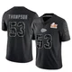 Men's BJ Thompson Kansas City Chiefs ＃53 Limited Black Reflective Super Bowl LIX Jersey