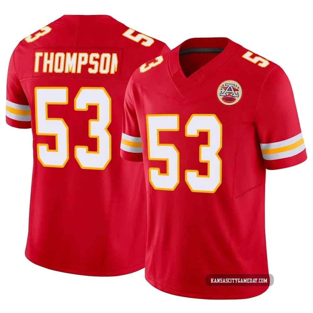 Men's BJ Thompson Kansas City Chiefs ＃53 Limited Red Vapor F.U.S.E. Jersey