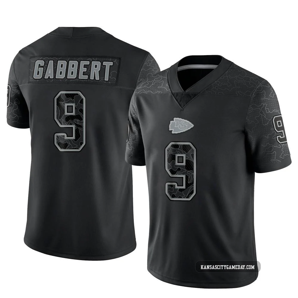 Men's Blaine Gabbert Kansas City Chiefs ＃9 Limited Black Reflective Jersey