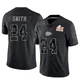Men's Brashard Smith Kansas City Chiefs ＃24 Limited Black Reflective Super Bowl LIX Jersey