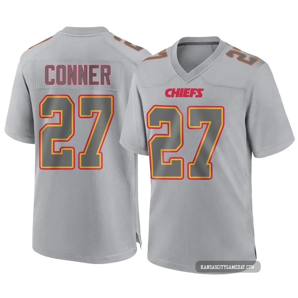 Men's Chamarri Conner Kansas City Chiefs ＃27 Game Gray Atmosphere Fashion Jersey