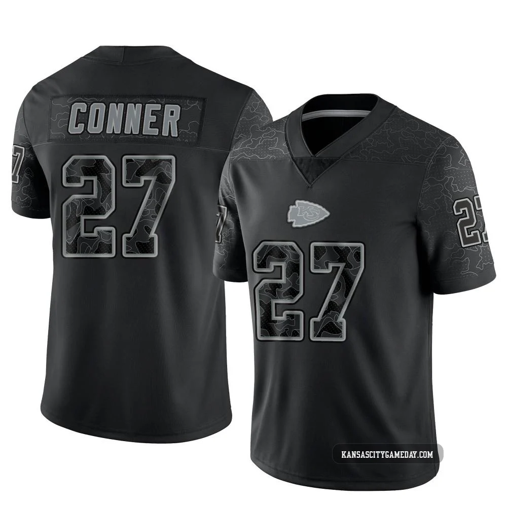 Men's Chamarri Conner Kansas City Chiefs ＃27 Limited Black Reflective Jersey