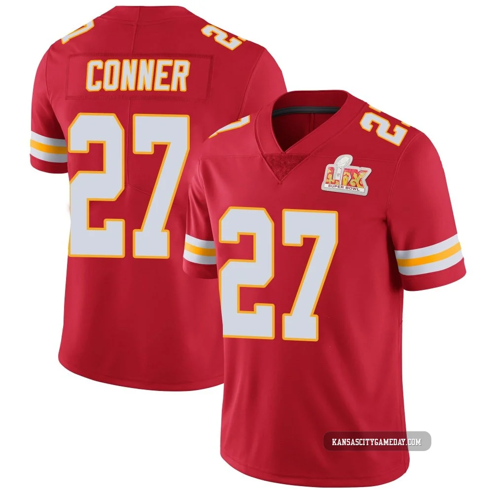 Men's Chamarri Conner Kansas City Chiefs ＃27 Limited Red Team Color Vapor Untouchable Super Bowl LIX Jersey