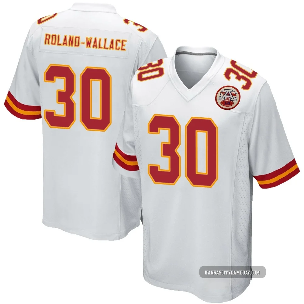 Men's Chris Roland-Wallace Kansas City Chiefs ＃30 Game White Jersey
