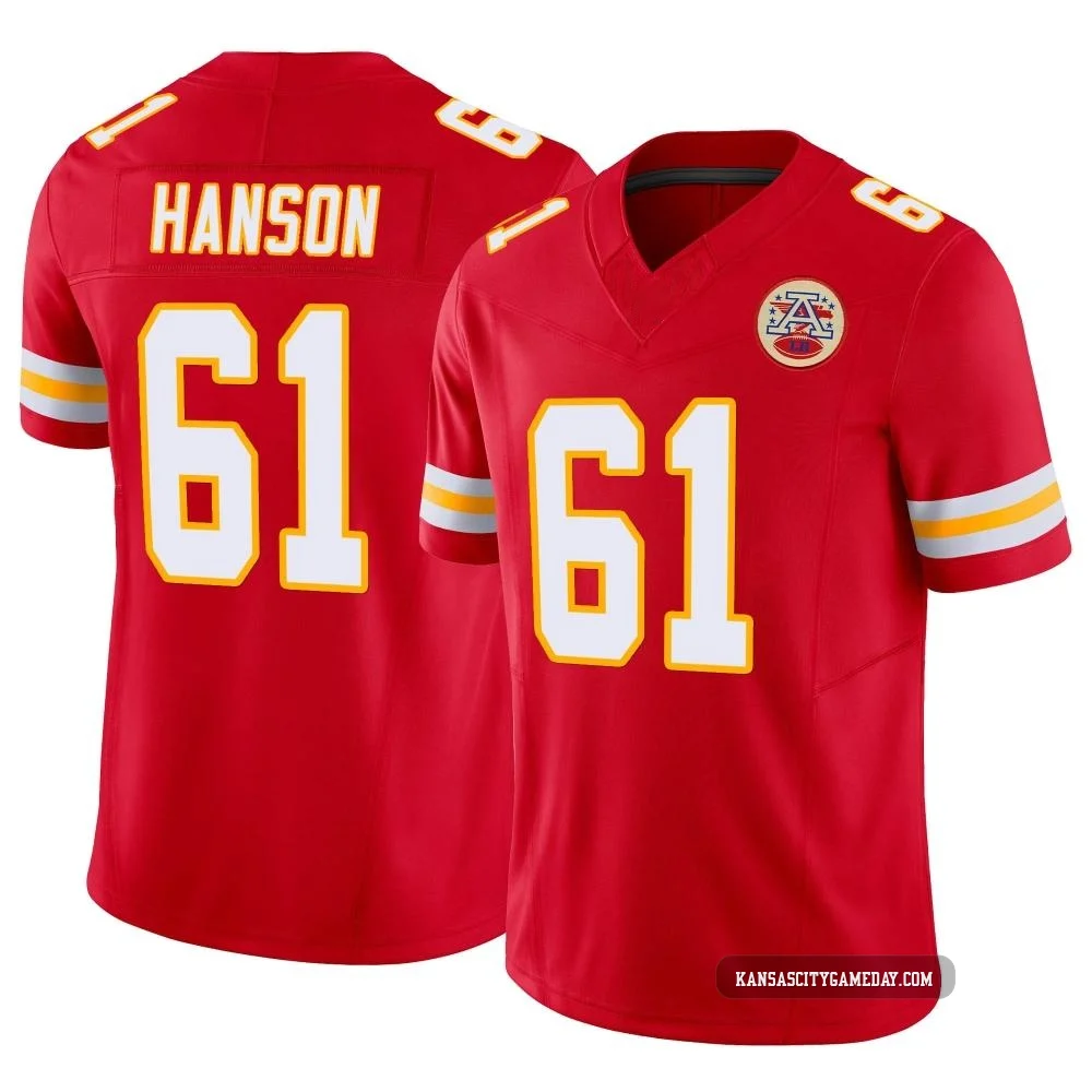 Men's C.J. Hanson Kansas City Chiefs ＃61 Limited Red Vapor F.U.S.E. Jersey