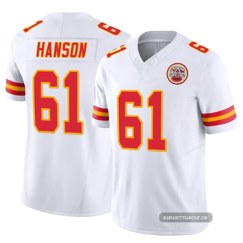 Men's C.J. Hanson Kansas City Chiefs ＃61 Limited White Vapor F.U.S.E. Jersey