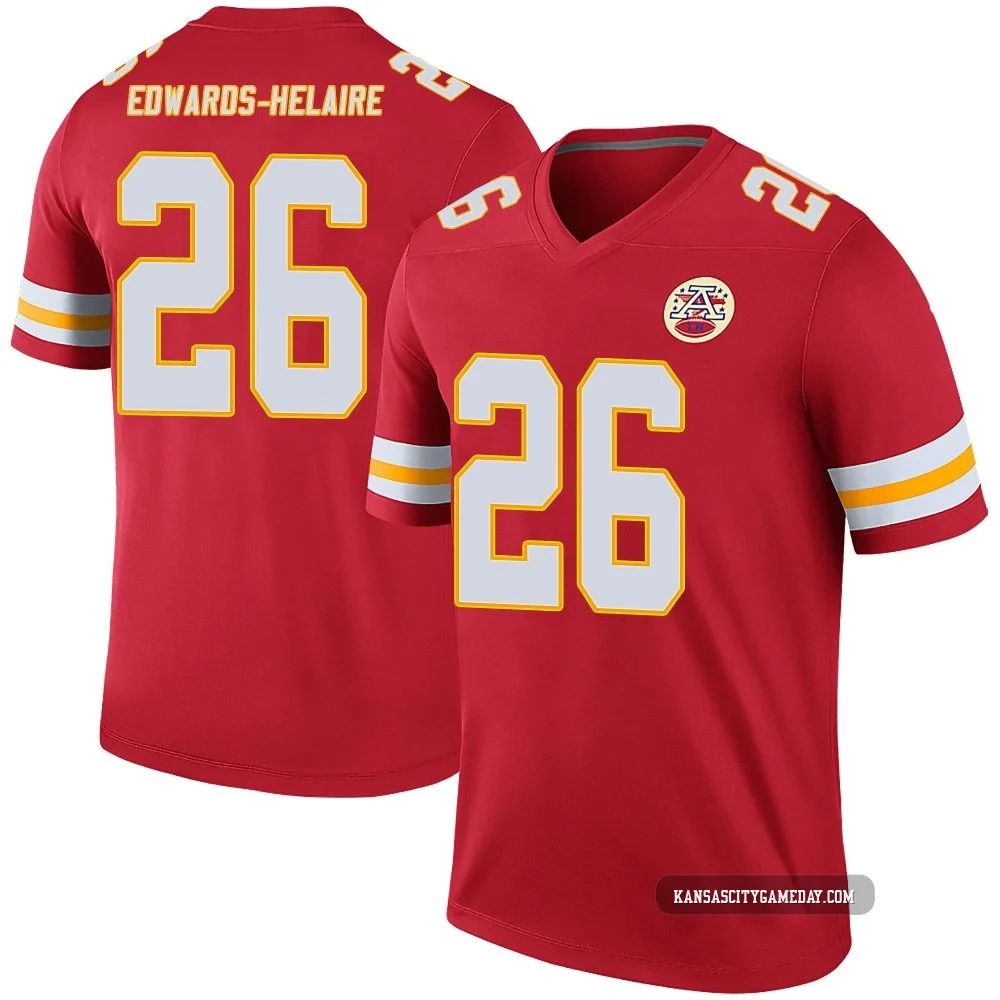 Men's Clyde Edwards-Helaire Kansas City Chiefs ＃26 Legend Red Color Rush Jersey