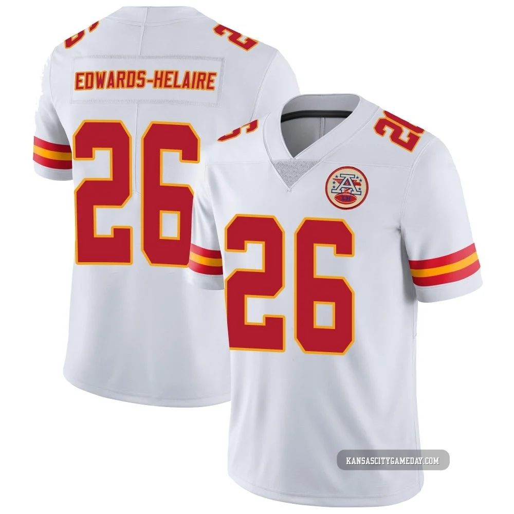 Men's Clyde Edwards-Helaire Kansas City Chiefs ＃26 Limited White Vapor Untouchable Jersey