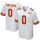 Men's Cole Brevard Kansas City Chiefs ＃0 Game White Super Bowl LIX Jersey