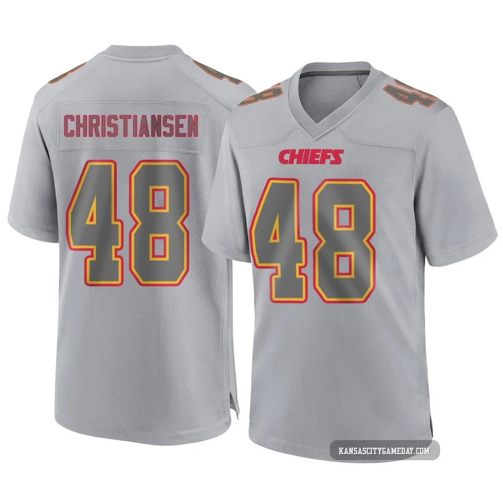 Men's Cole Christiansen Kansas City Chiefs ＃48 Game Gray Atmosphere Fashion Jersey