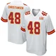 Men's Cole Christiansen Kansas City Chiefs ＃48 Game White Super Bowl LIX Jersey