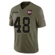 Men's Cole Christiansen Kansas City Chiefs ＃48 Limited Olive 2025 Salute to Service Jersey