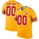 Men's Custom Kansas City Chiefs ＃00 Legend Gold Inverted Jersey