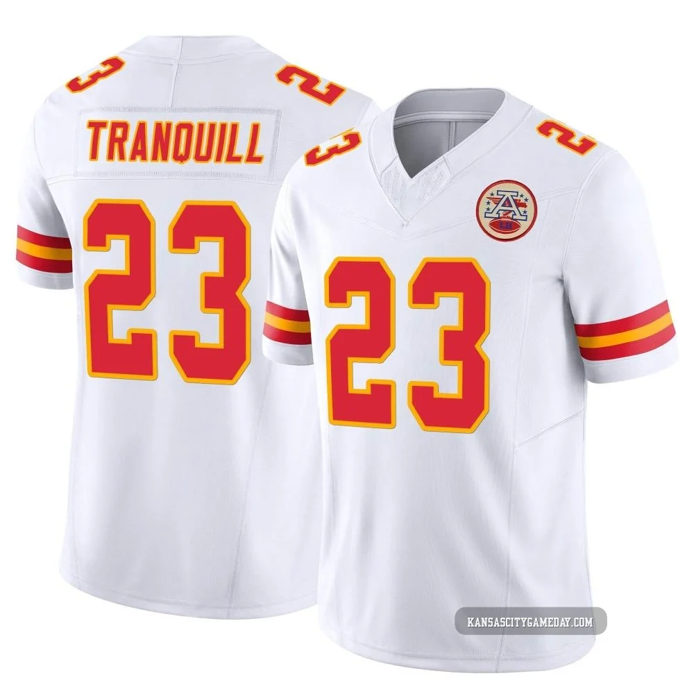 Men's Drue Tranquill Kansas City Chiefs ＃23 Limited White Vapor F.U.S.E. Jersey