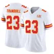 Men's Drue Tranquill Kansas City Chiefs ＃23 Limited White Vapor F.U.S.E. Super Bowl LIX Jersey