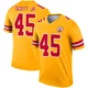 Men's Eric Scott Jr. Kansas City Chiefs ＃45 Legend Gold Inverted Jersey