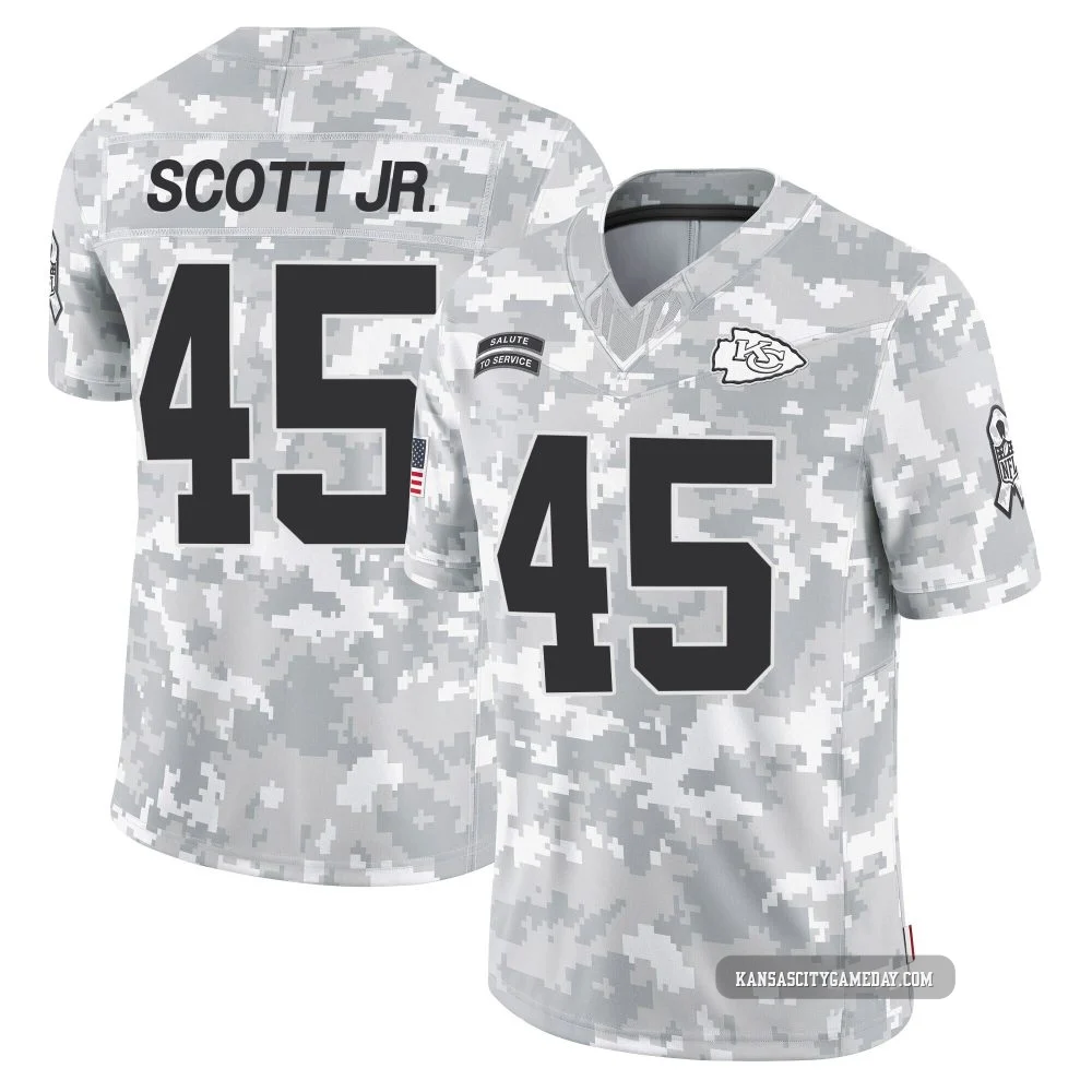 Men's Eric Scott Jr. Kansas City Chiefs ＃45 Limited Arctic Camo 2024 Salute to Service Jersey