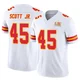 Men's Eric Scott Jr. Kansas City Chiefs ＃45 Limited White Vapor F.U.S.E. Super Bowl LIX Jersey