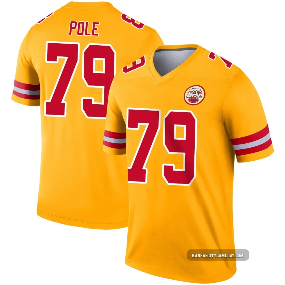 Men's Esa Pole Kansas City Chiefs ＃79 Legend Gold Inverted Jersey