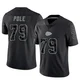 Men's Esa Pole Kansas City Chiefs ＃79 Limited Black Reflective Jersey