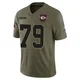 Men's Esa Pole Kansas City Chiefs ＃79 Limited Olive 2025 Salute to Service Jersey