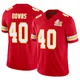 Men's Ethan Downs Kansas City Chiefs ＃40 Limited Red Vapor F.U.S.E. Super Bowl LIX Jersey