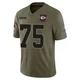 Men's Ethan Driskell Kansas City Chiefs ＃75 Limited Olive 2025 Salute to Service Jersey