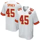 Men's Geor'Quarius Spivey Kansas City Chiefs ＃45 Game White Jersey