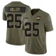 Men's Glendon Miller Kansas City Chiefs ＃25 Limited Olive 2025 Salute to Service Jersey