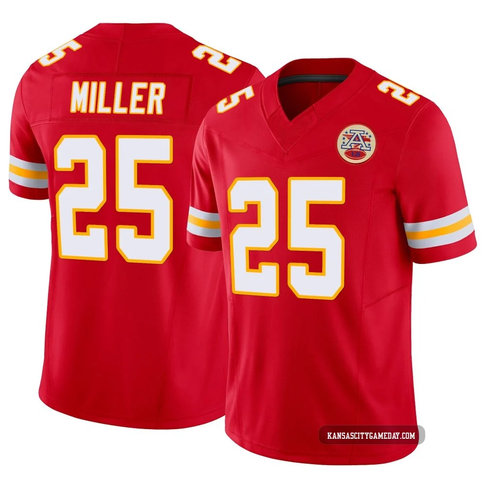 Men's Glendon Miller Kansas City Chiefs ＃25 Limited Red Vapor F.U.S.E. Jersey