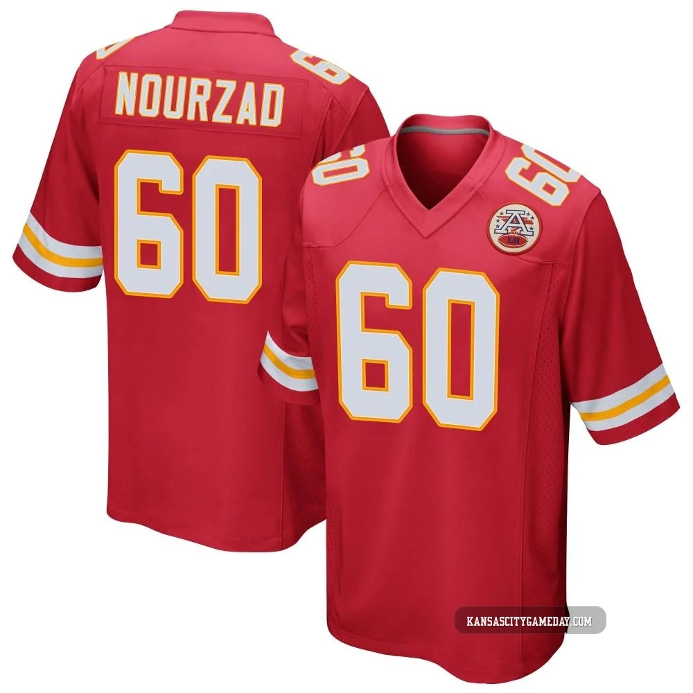 Men's Hunter Nourzad Kansas City Chiefs ＃60 Game Red Team Color Jersey