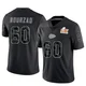 Men's Hunter Nourzad Kansas City Chiefs ＃60 Limited Black Reflective Super Bowl LIX Jersey