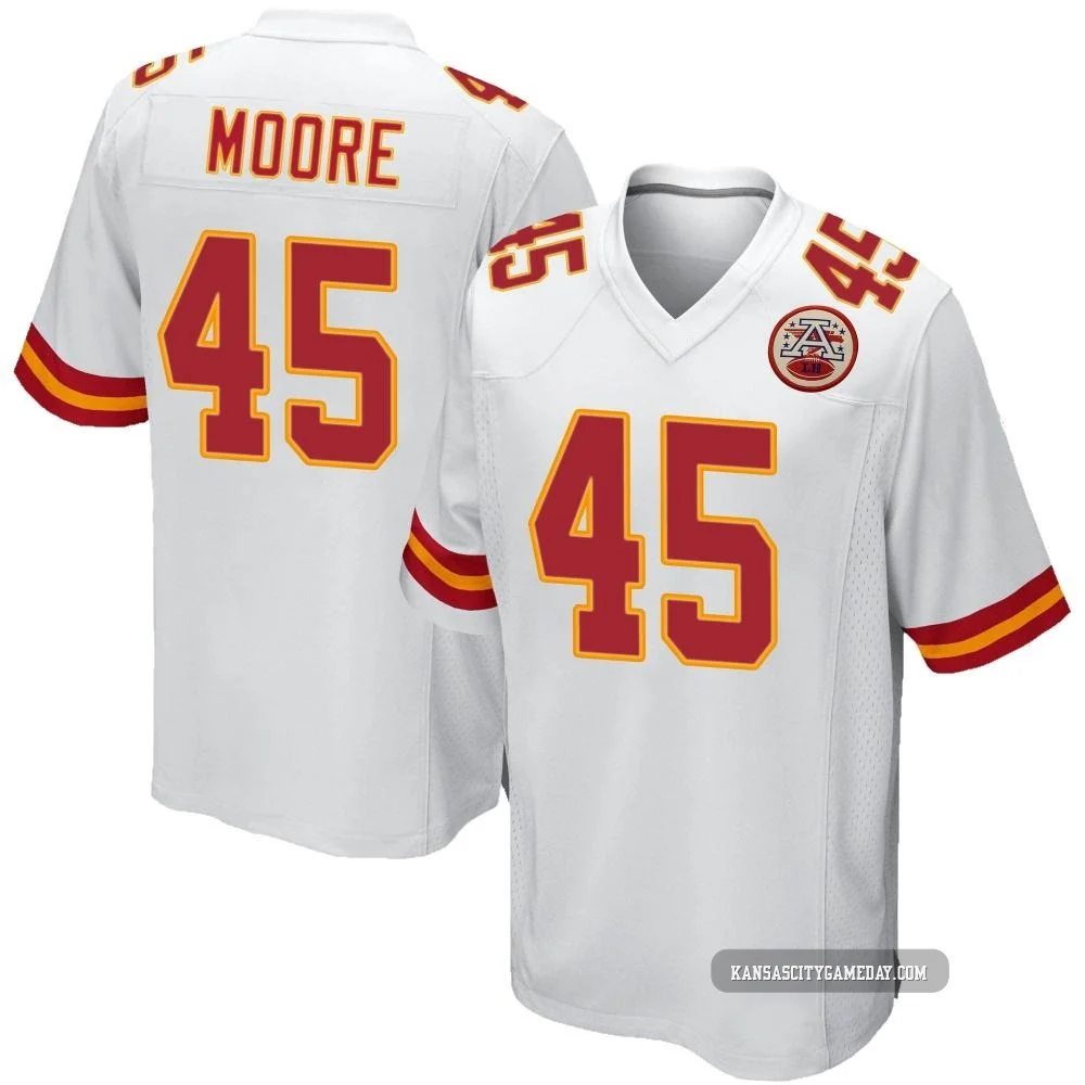 Men's Isaiah Moore Kansas City Chiefs ＃45 Game White Jersey