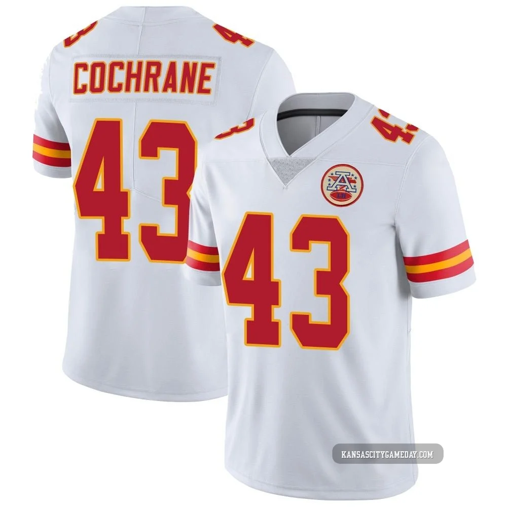 Men's Jack Cochrane Kansas City Chiefs ＃43 Limited White Vapor Untouchable Jersey