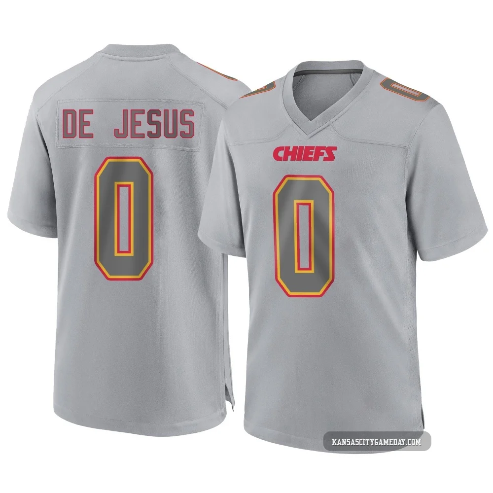 Men's Jacob De Jesus Kansas City Chiefs ＃0 Game Gray Atmosphere Fashion Jersey