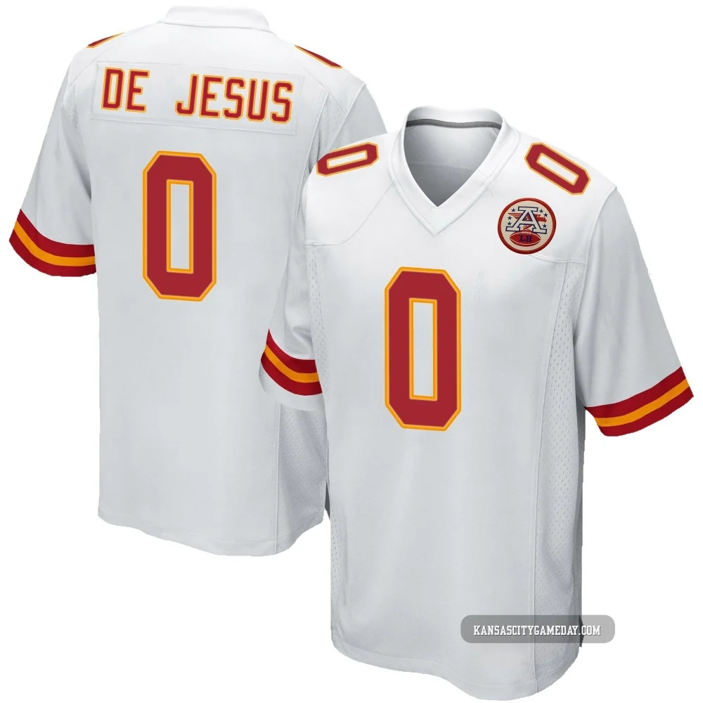 Men's Jacob De Jesus Kansas City Chiefs ＃0 Game White Jersey