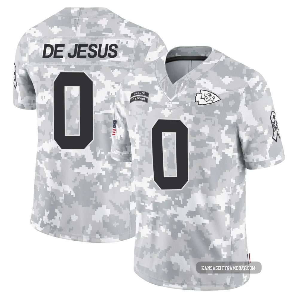 Men's Jacob De Jesus Kansas City Chiefs ＃0 Limited Arctic Camo 2024 Salute to Service Jersey