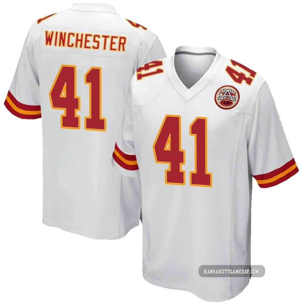 Men's James Winchester Kansas City Chiefs ＃41 Game White Jersey