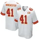 Men's James Winchester Kansas City Chiefs ＃41 Game White Super Bowl LIX Jersey