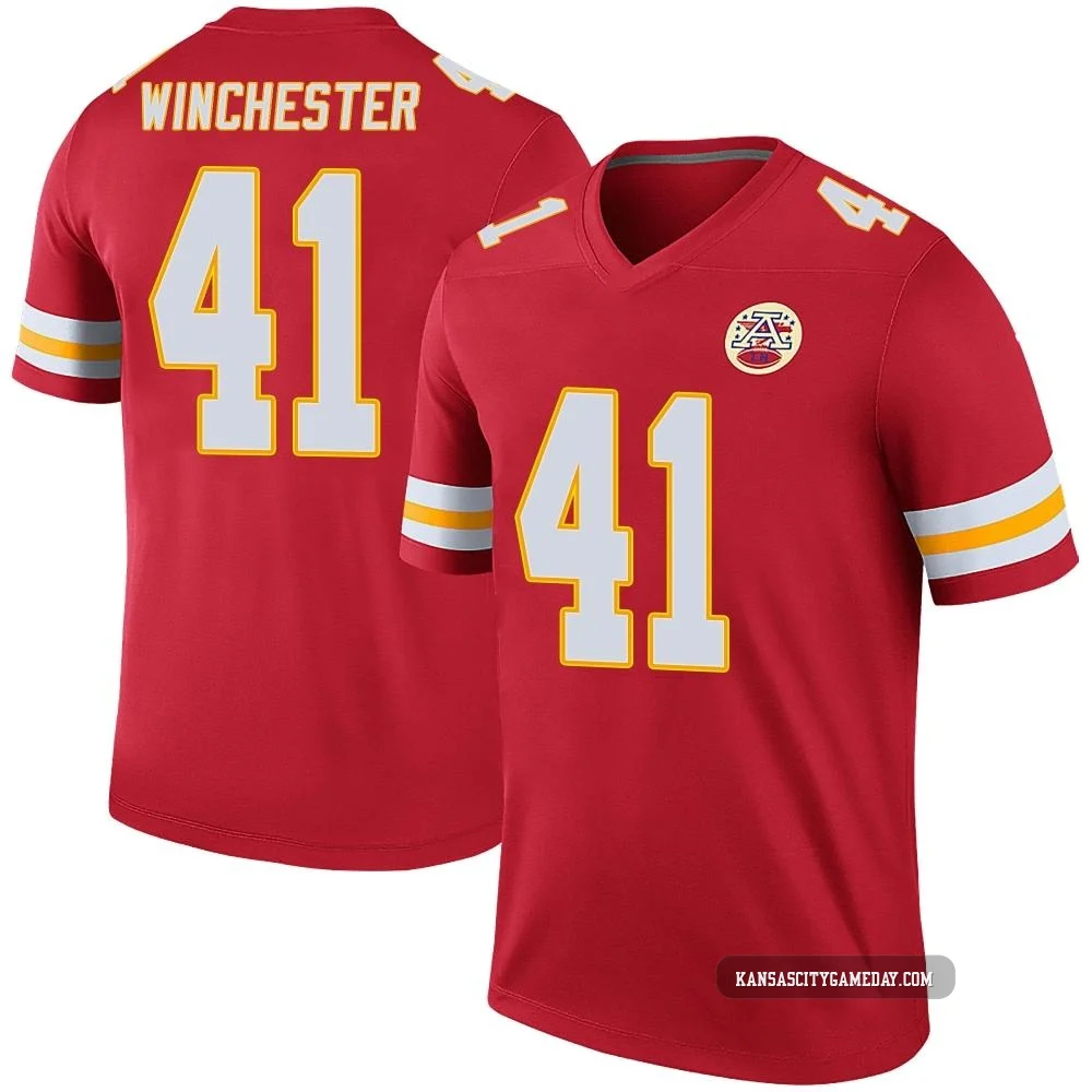 Men's James Winchester Kansas City Chiefs ＃41 Legend Red Color Rush Jersey