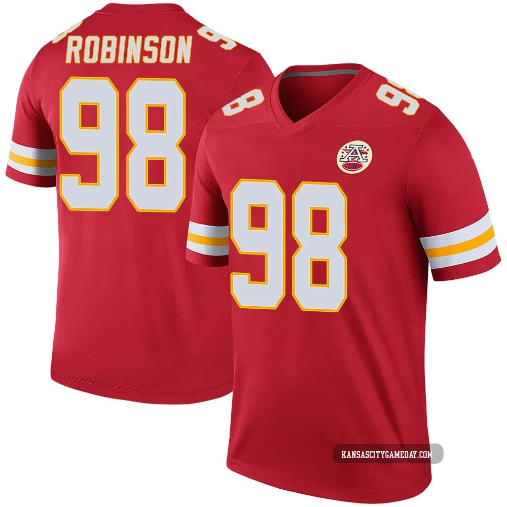 Men's Janarius Robinson Kansas City Chiefs ＃98 Legend Red Color Rush Jersey