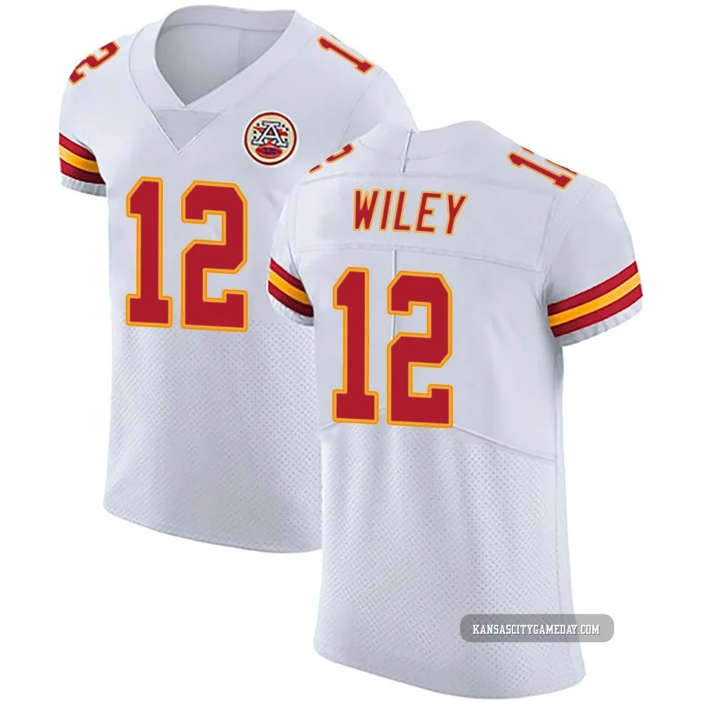 Men's Jared Wiley Kansas City Chiefs ＃12 Elite White Vapor Untouchable Jersey