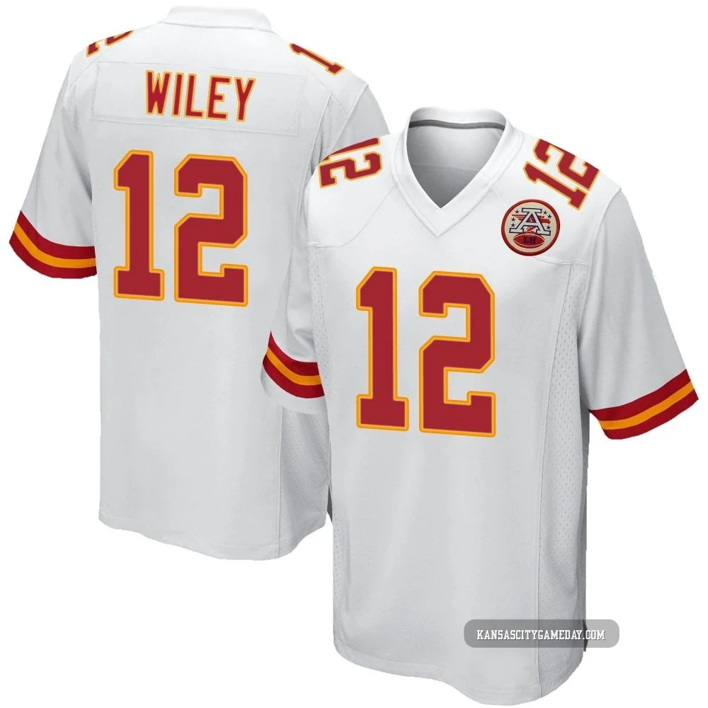 Men's Jared Wiley Kansas City Chiefs ＃12 Game White Jersey