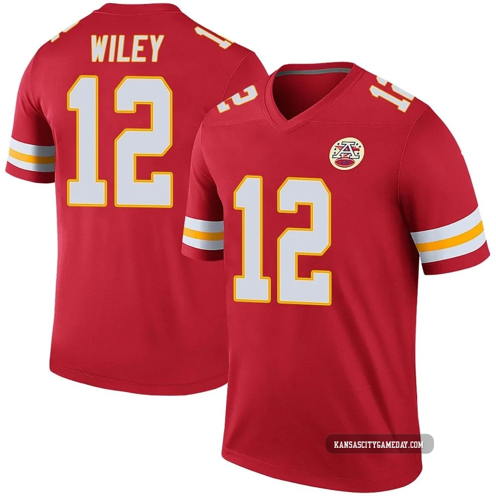 Men's Jared Wiley Kansas City Chiefs ＃12 Legend Red Color Rush Jersey