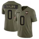 Men's Jason Taylor II Kansas City Chiefs ＃0 Limited Olive 2025 Salute to Service Jersey