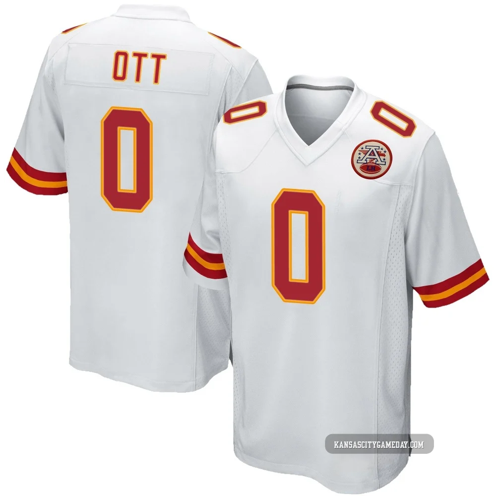 Men's Jaydn Ott Kansas City Chiefs ＃0 Game White Jersey